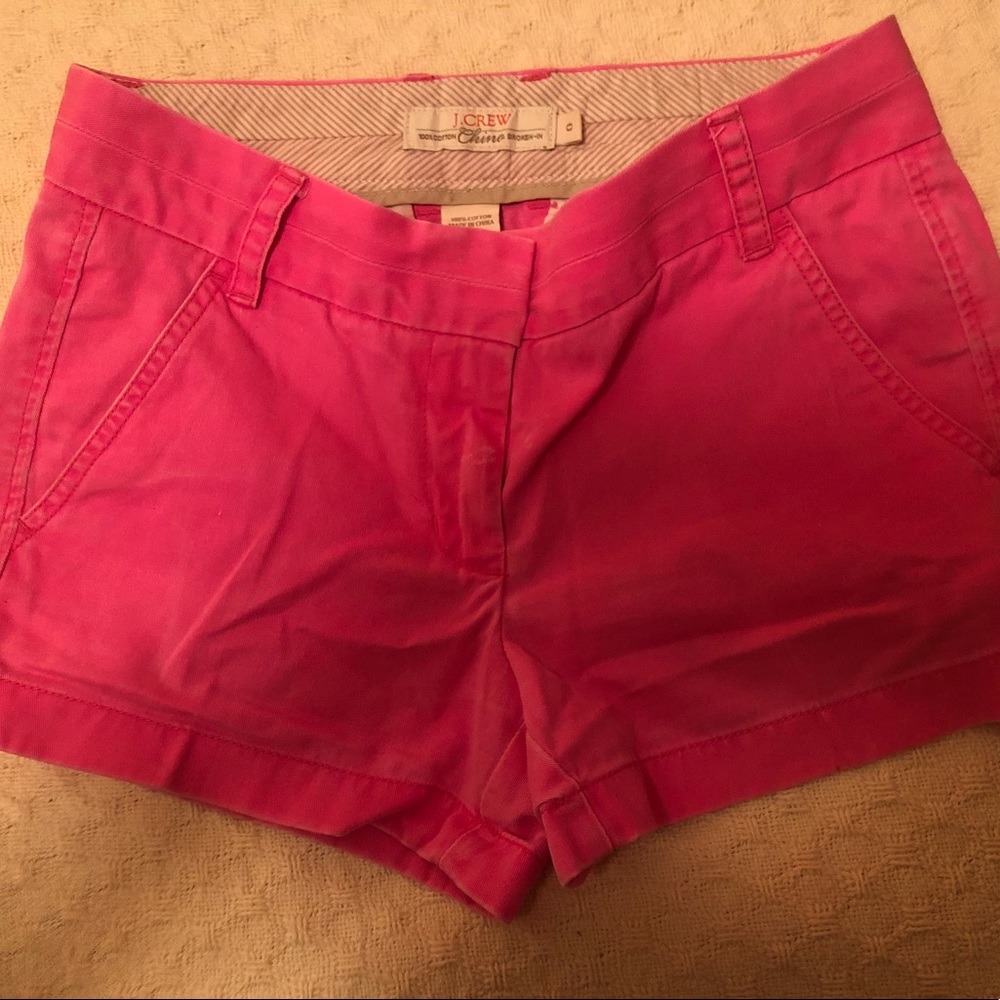 J. Crew Hot Pink Chino Shorts